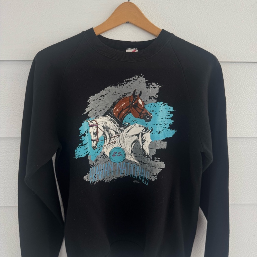 Vintage 1991 Arabian Nationals Horse Crewneck Black